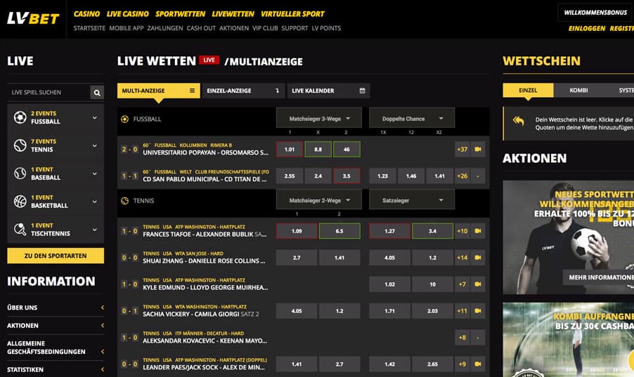 Livewetten bei LVbet