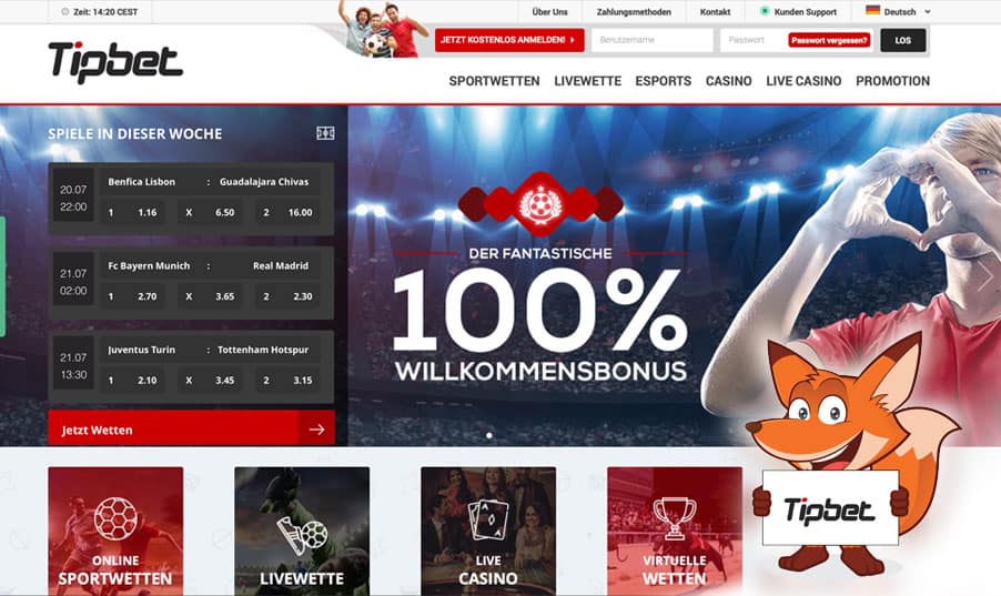 Startseite von Tipbet