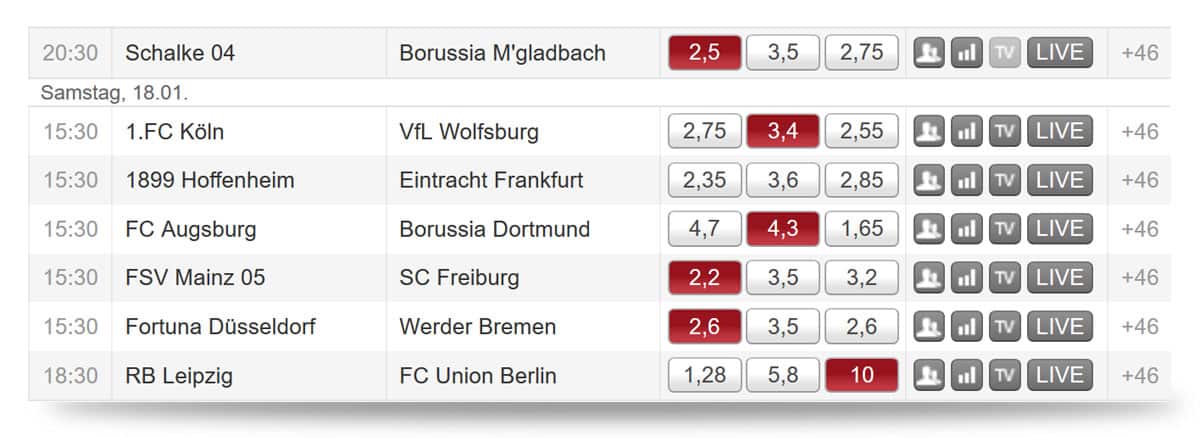 Kobinationen von Fussball Wetten