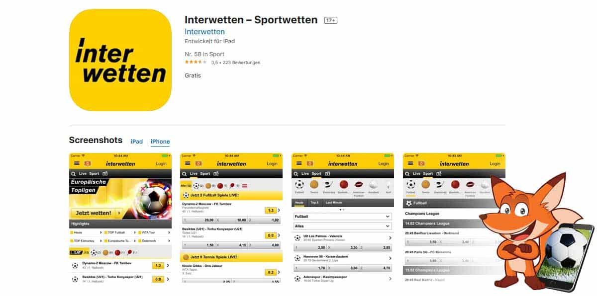 Interwetten Sportwetten App