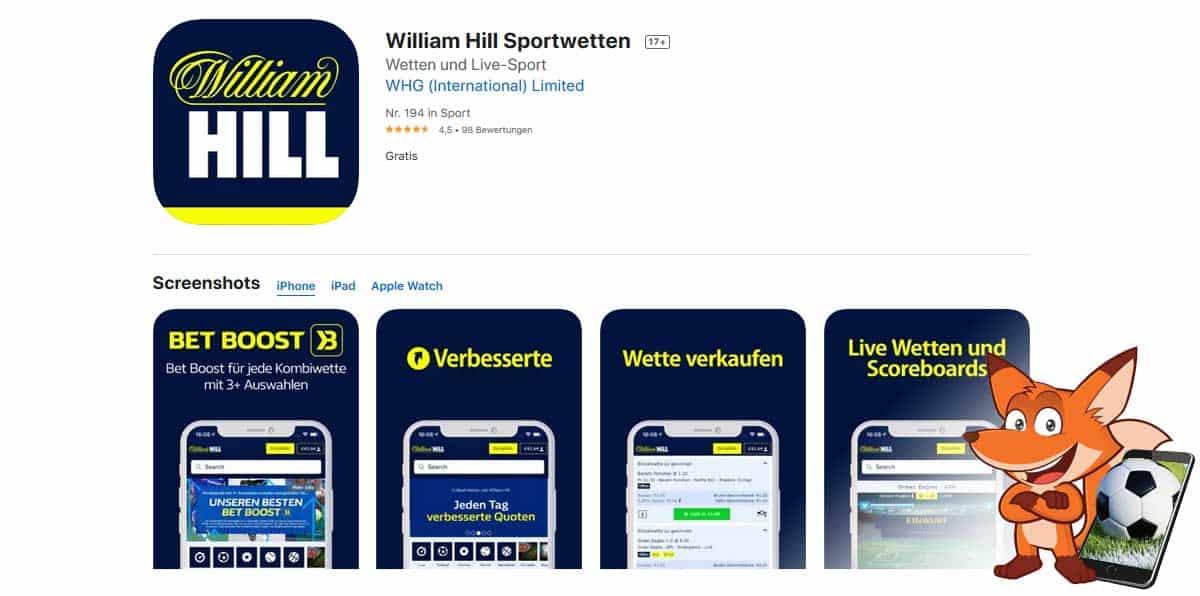 William Hill Sportwetten App