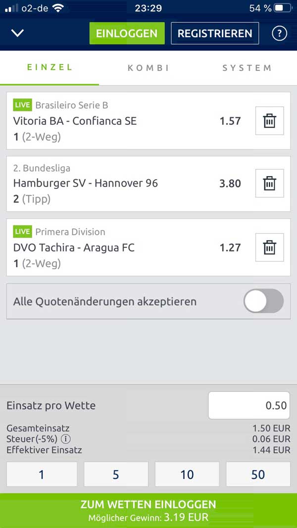 bet at home Wettschein